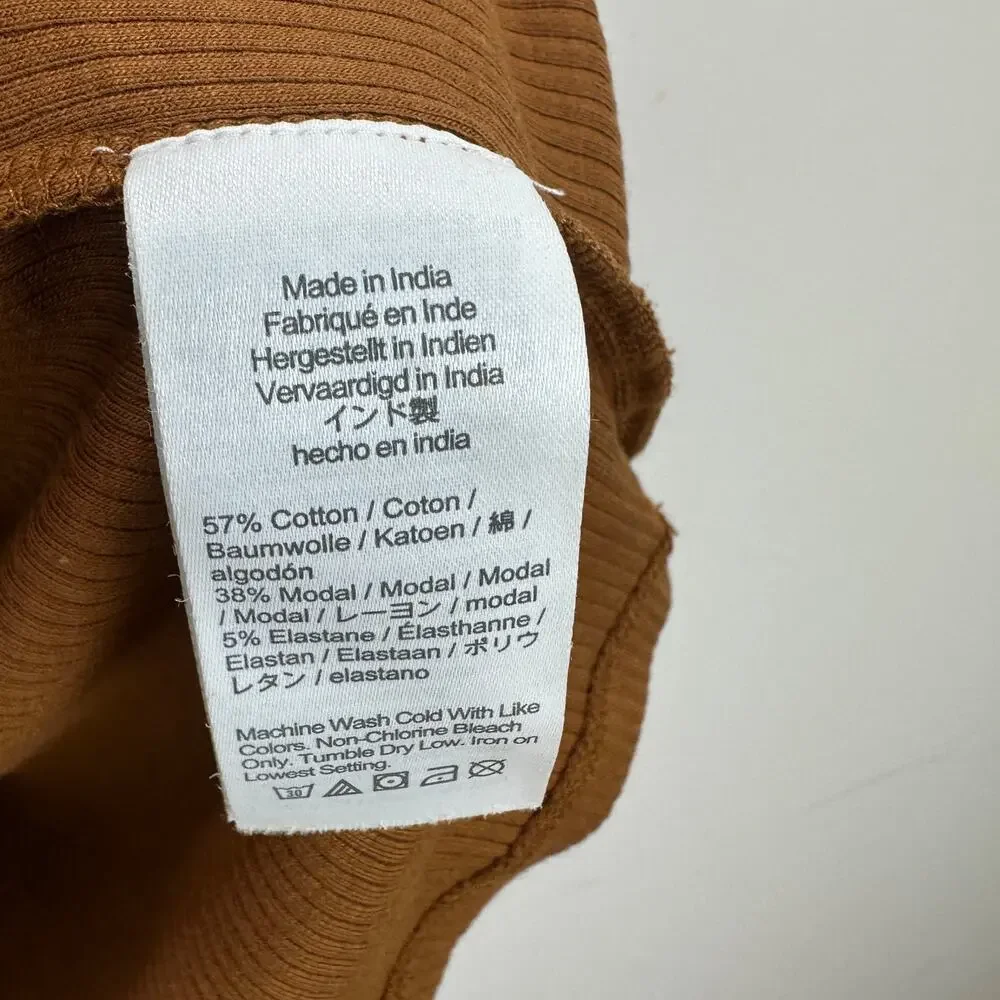 J.Crew Long Sleeve Button Henley Top Ribbed Stretch Jersey Mocha Latte XL NWT